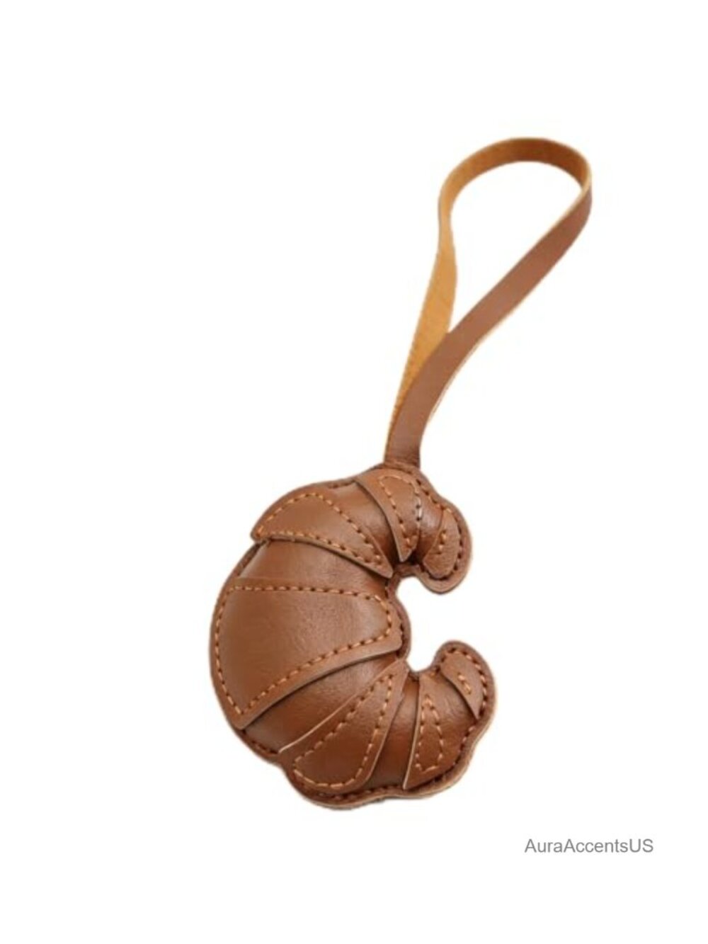 Cute Leather Croissant Purse Charm Bag Charm for Tote Handbags